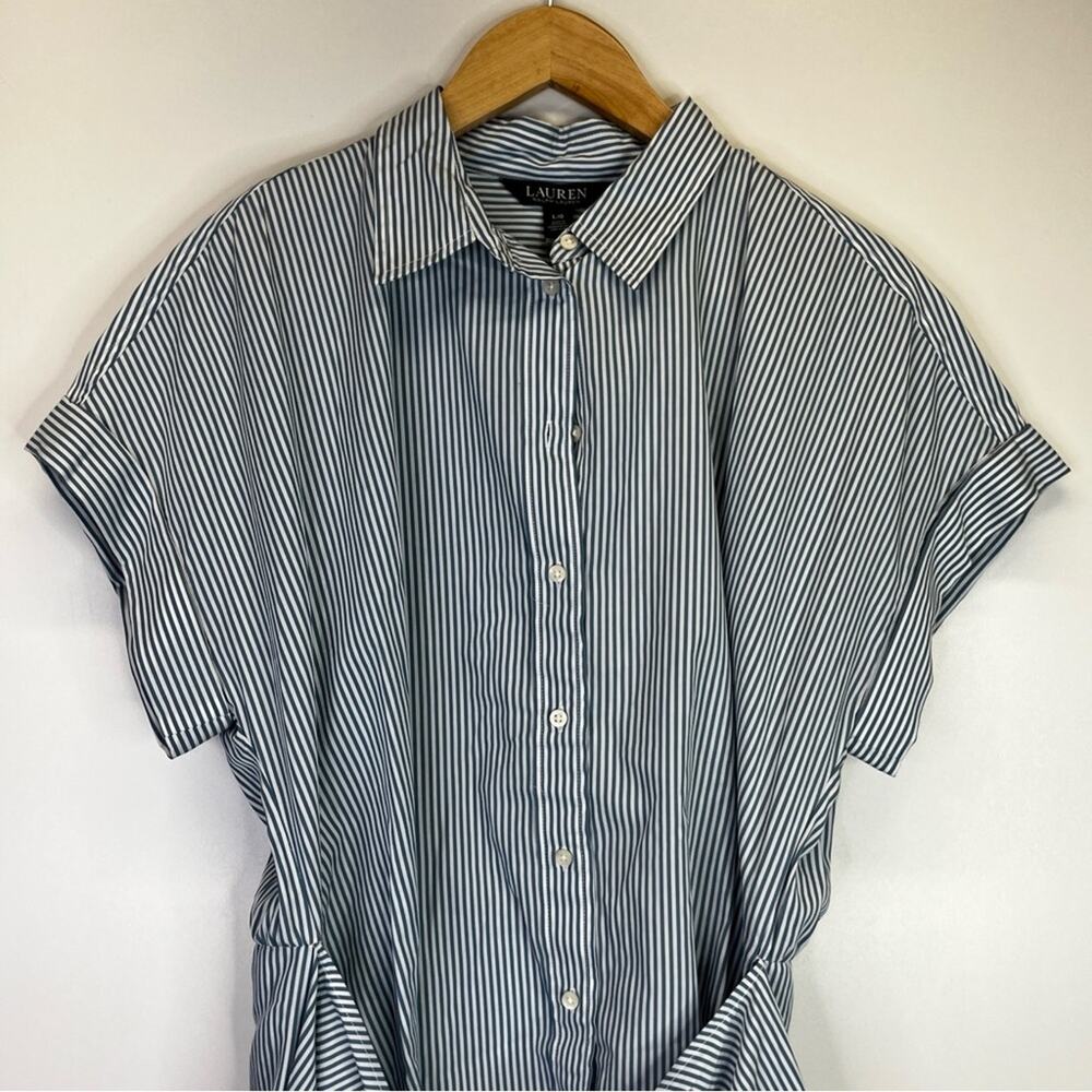 Lauren Ralph Lauren Striped tie front striped shirt - large - Picture 4 of 13